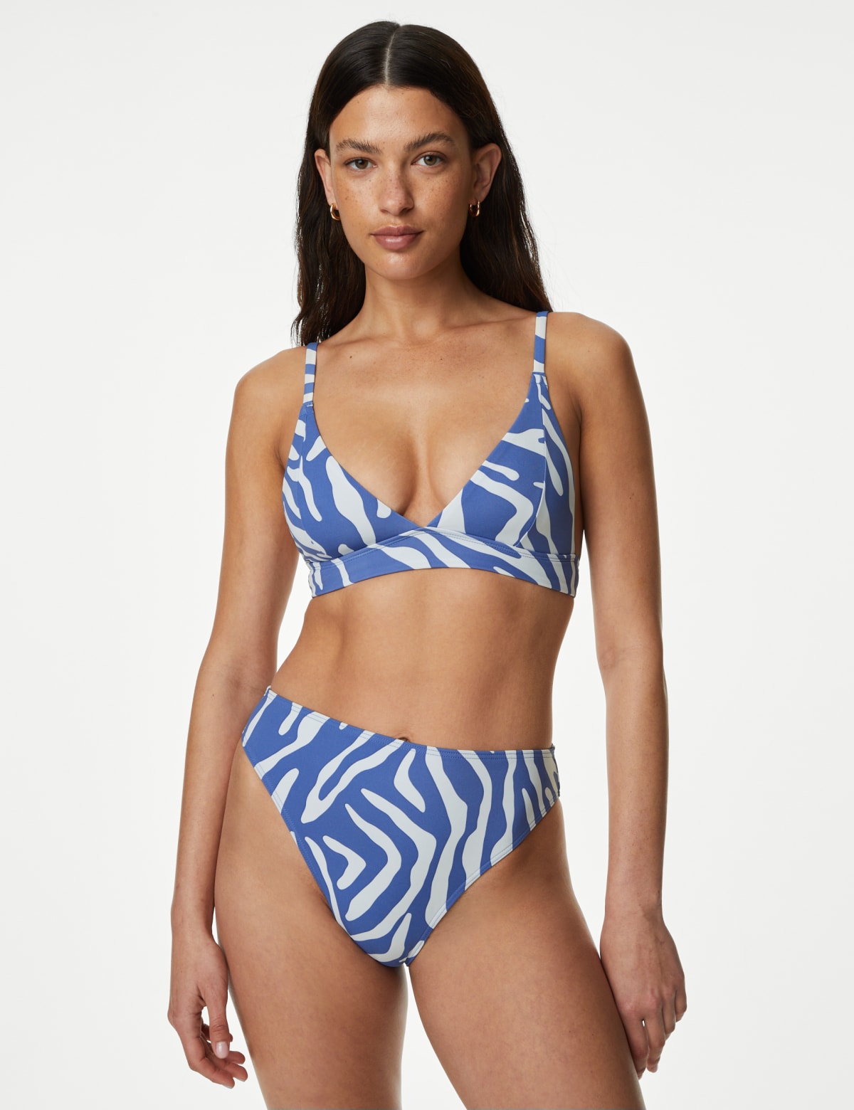 

Marks & Spencer Animal Print High Waisted Bikini Bottoms (FEMALE, LIGHT BLUE MIX, 6)