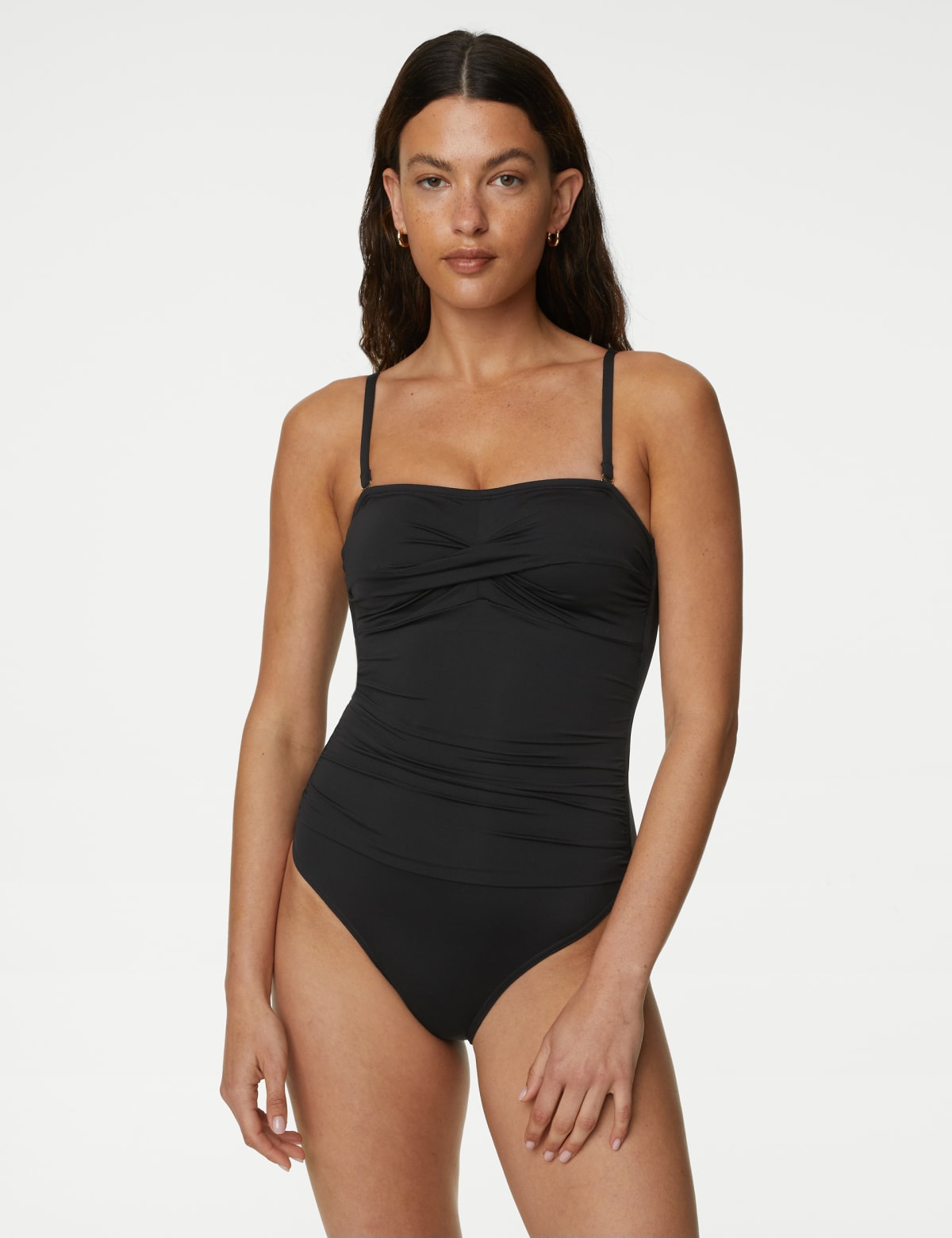 

Marks & Spencer Tummy Control Padded Bandeau Swimsuit (FEMALE, BLACK, 14)