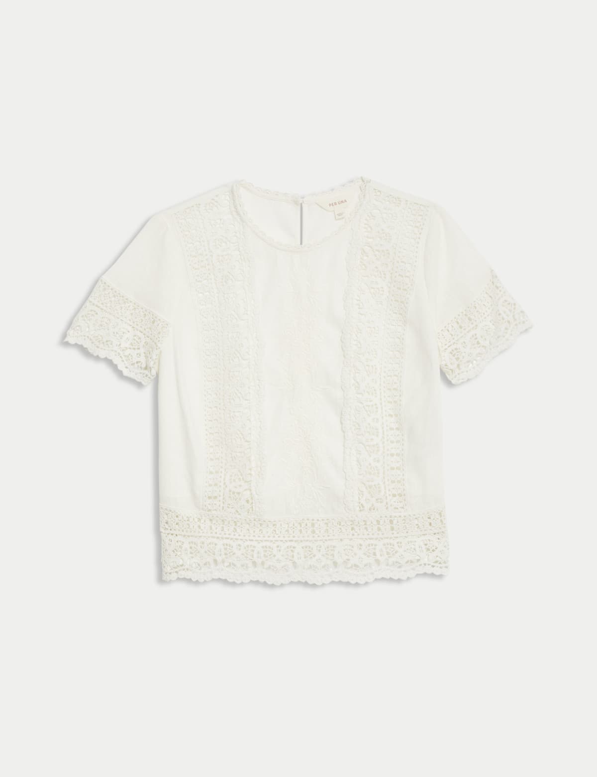 

Marks & Spencer Linen Rich Embroidered Lace Detail Blouse (FEMALE, ECRU, 14)