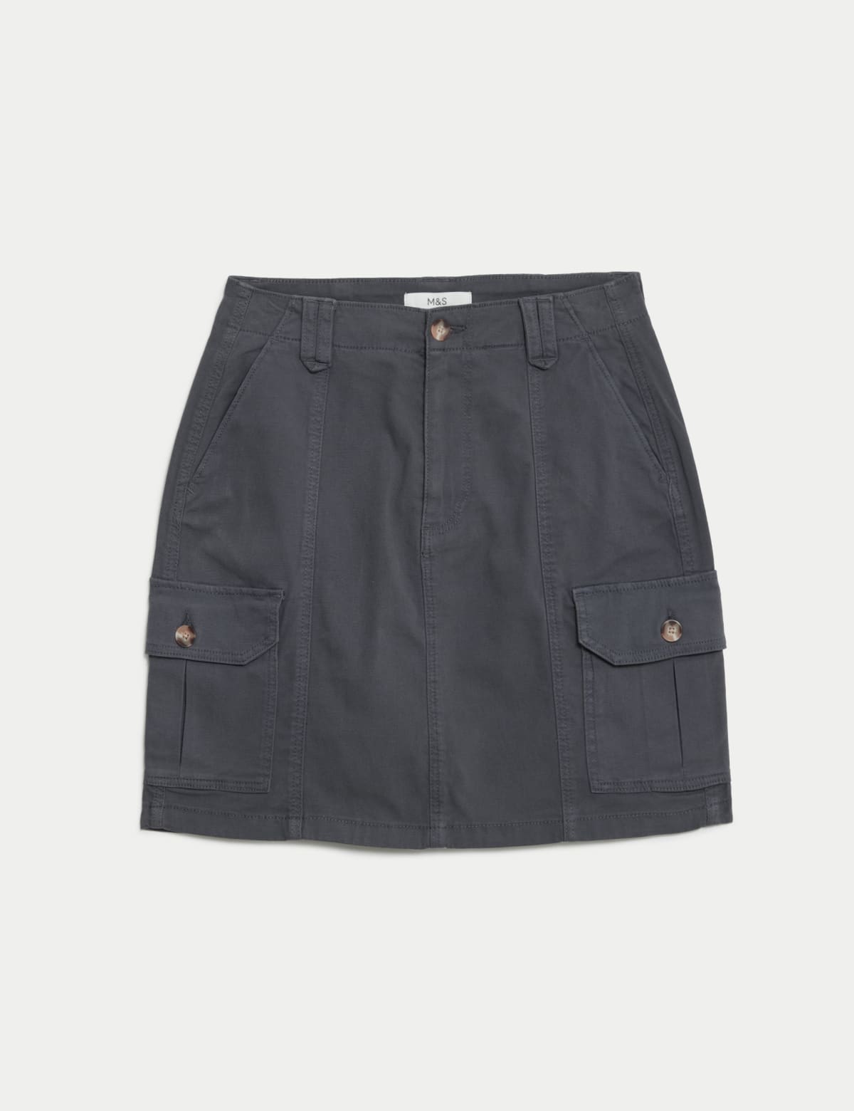 

Marks & Spencer Cotton Rich Mini Utility Skirt (FEMALE, NIGHTSHADE, 16-REG)