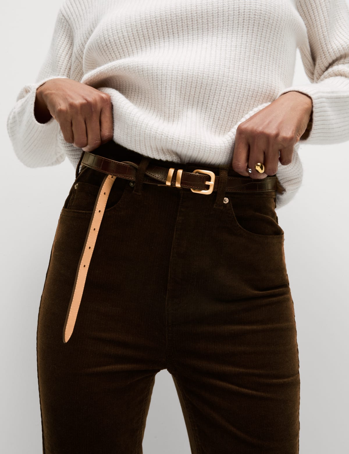 

Marks & Spencer Cord Straight Leg Trousers (FEMALE, BITTER CHOCOLATE, 10-REG)