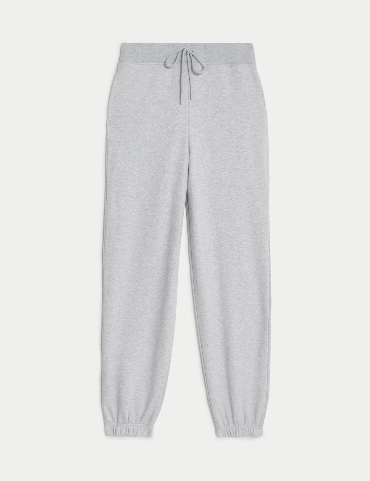 

Marks & Spencer Cotton Rich Drawstring Cuffed Joggers (FEMALE, GREY MARL, 10-REG)