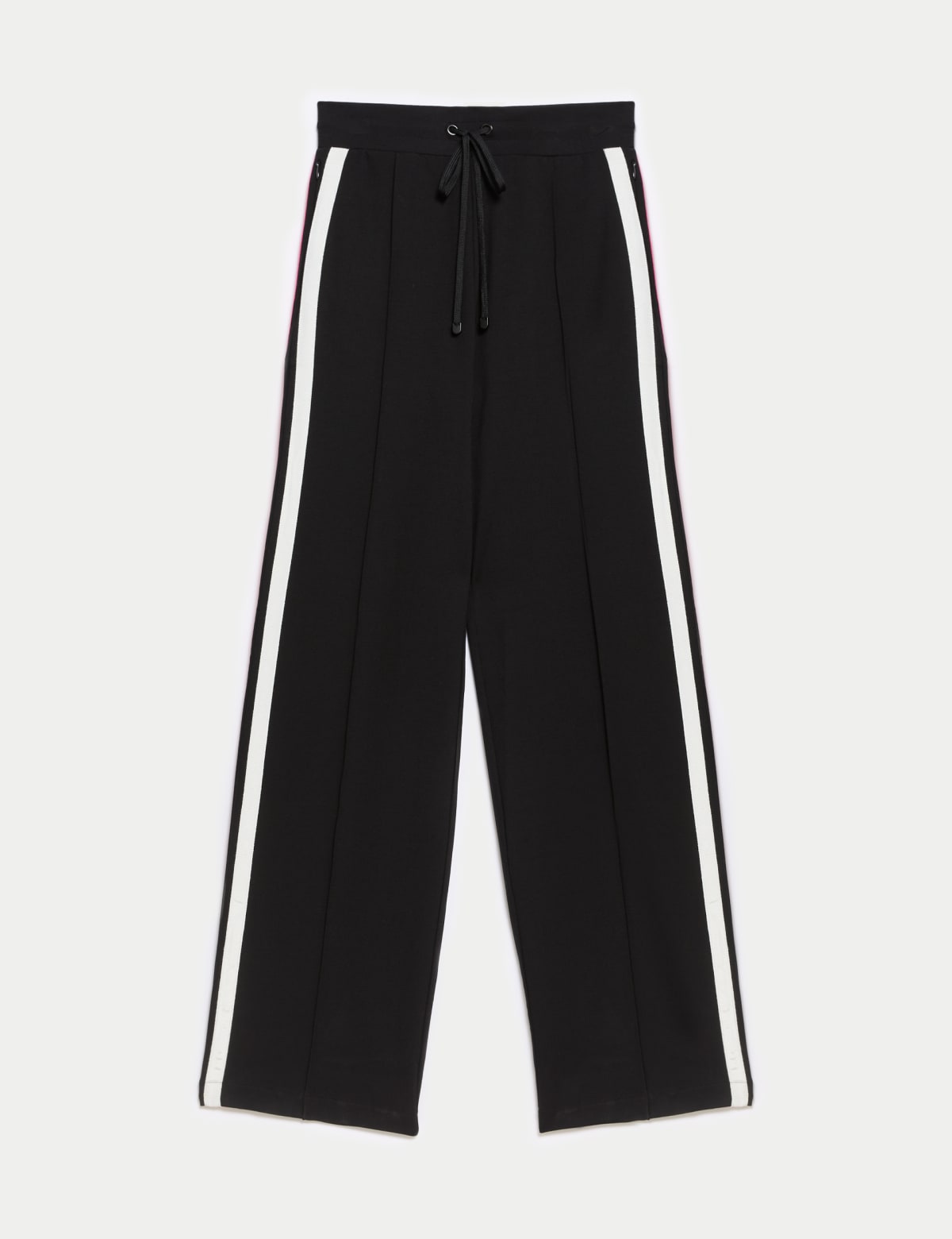 

Marks & Spencer Jersey Side Stripe Wide Leg Trousers (FEMALE, BLACK, 8-REG)