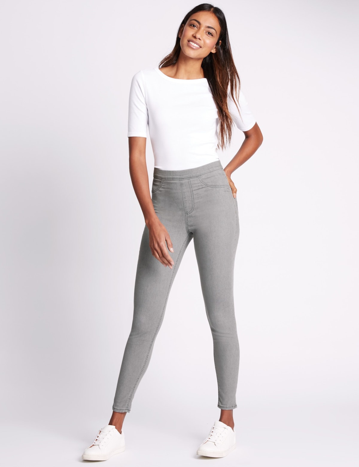 

Marks & Spencer High Waisted Jeggings (FEMALE, LIGHT GREY, 10-SHT)
