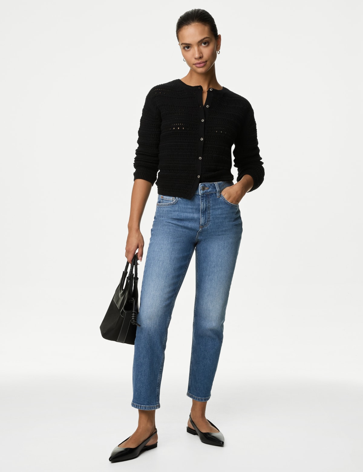 

Marks & Spencer High Waisted Slim Fit Cropped Jeans (FEMALE, MEDIUM INDIGO, 18-REG)