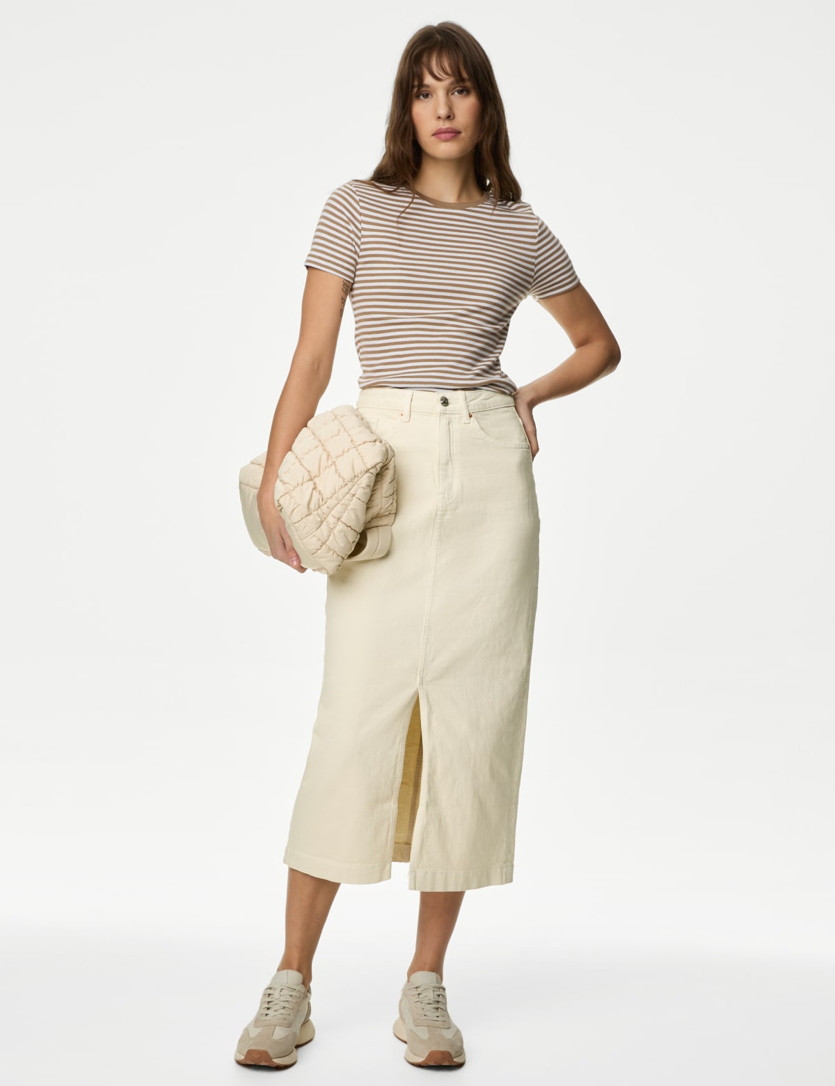 

Marks & Spencer Denim Midi Skirt (FEMALE, ECRU, 14-REG)