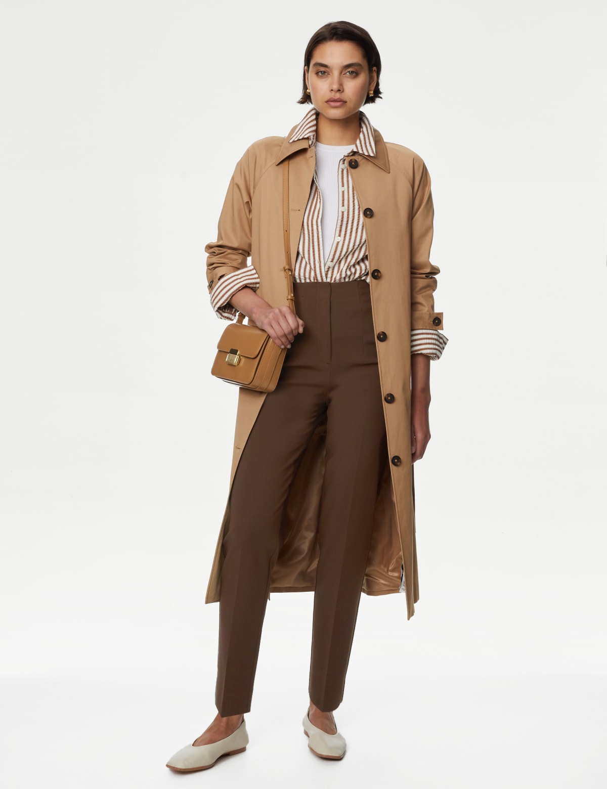 

Marks & Spencer Tapered Ankle Grazer Trousers (FEMALE, DARK CHOCOLATE, 18-REG)