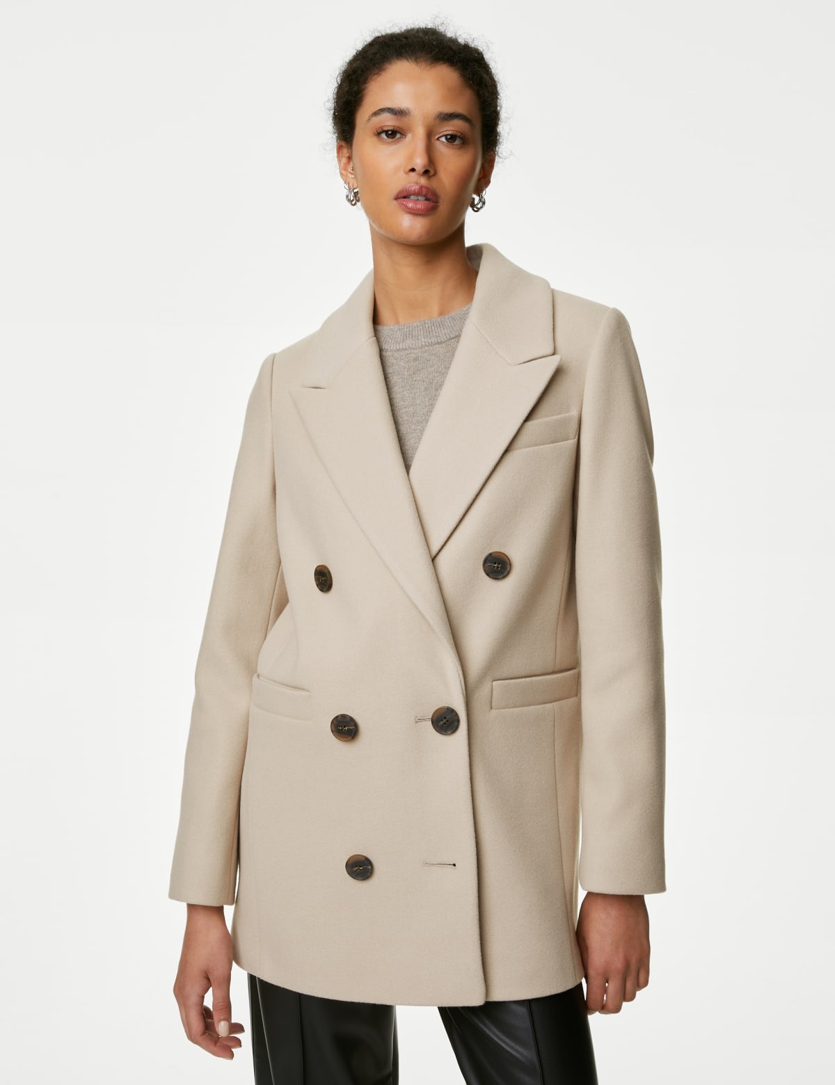 

Marks & Spencer Double Breasted Short Coat (FEMALE, BUFF, 12)