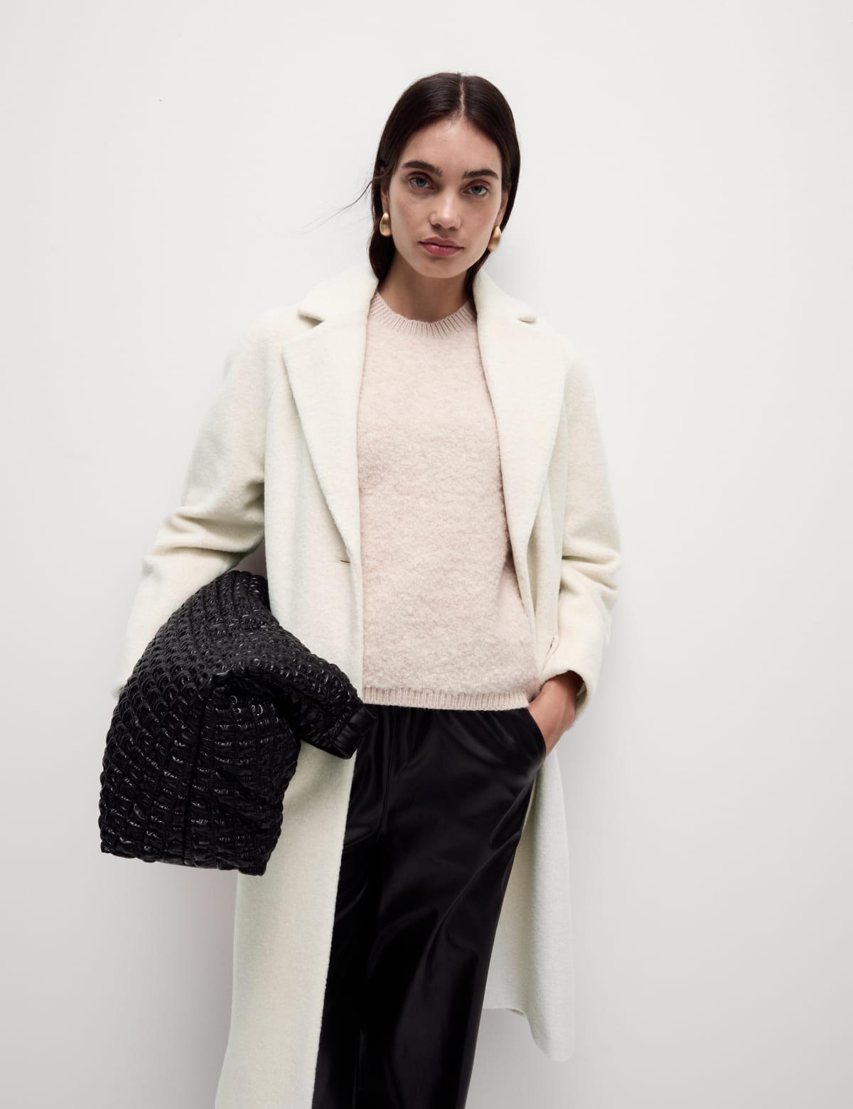

Marks & Spencer Textured Longline Tailored Coat (FEMALE, CREAM, 6)