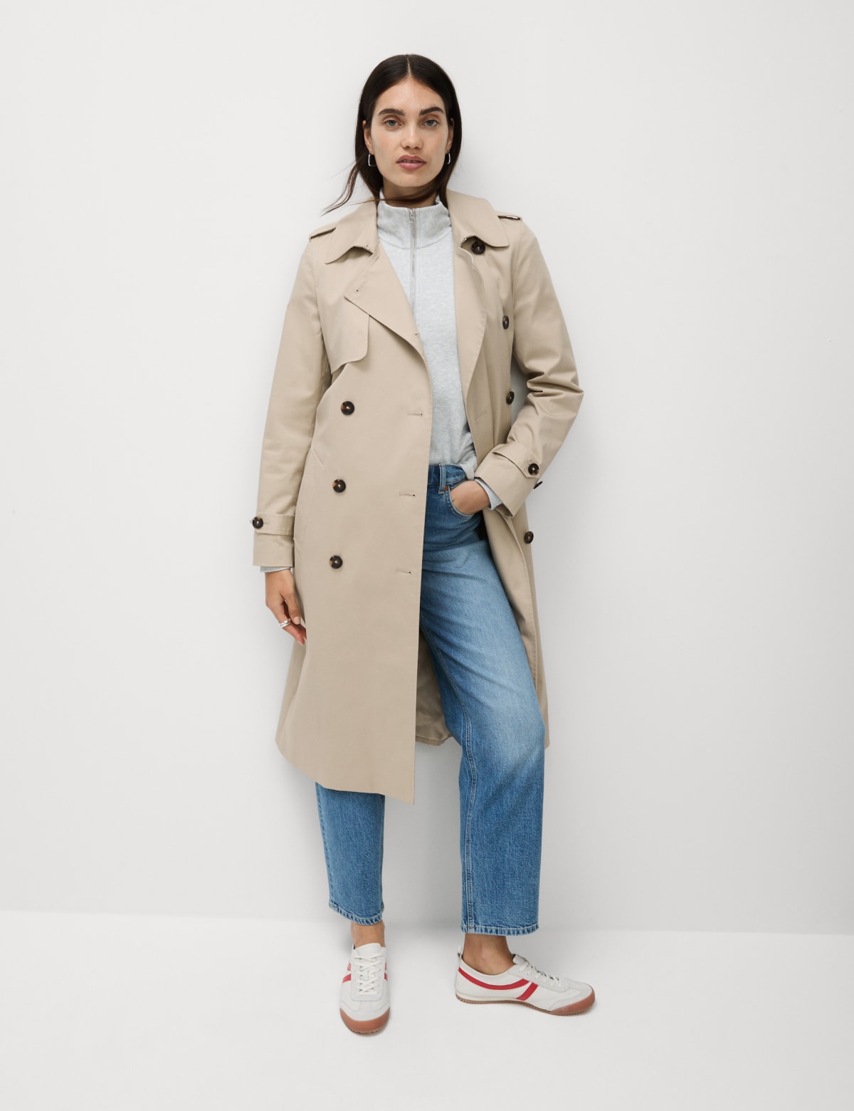 

Marks & Spencer Petite Cotton Rich Double Breasted Trench Coat (FEMALE, BUFF, 6-PET)