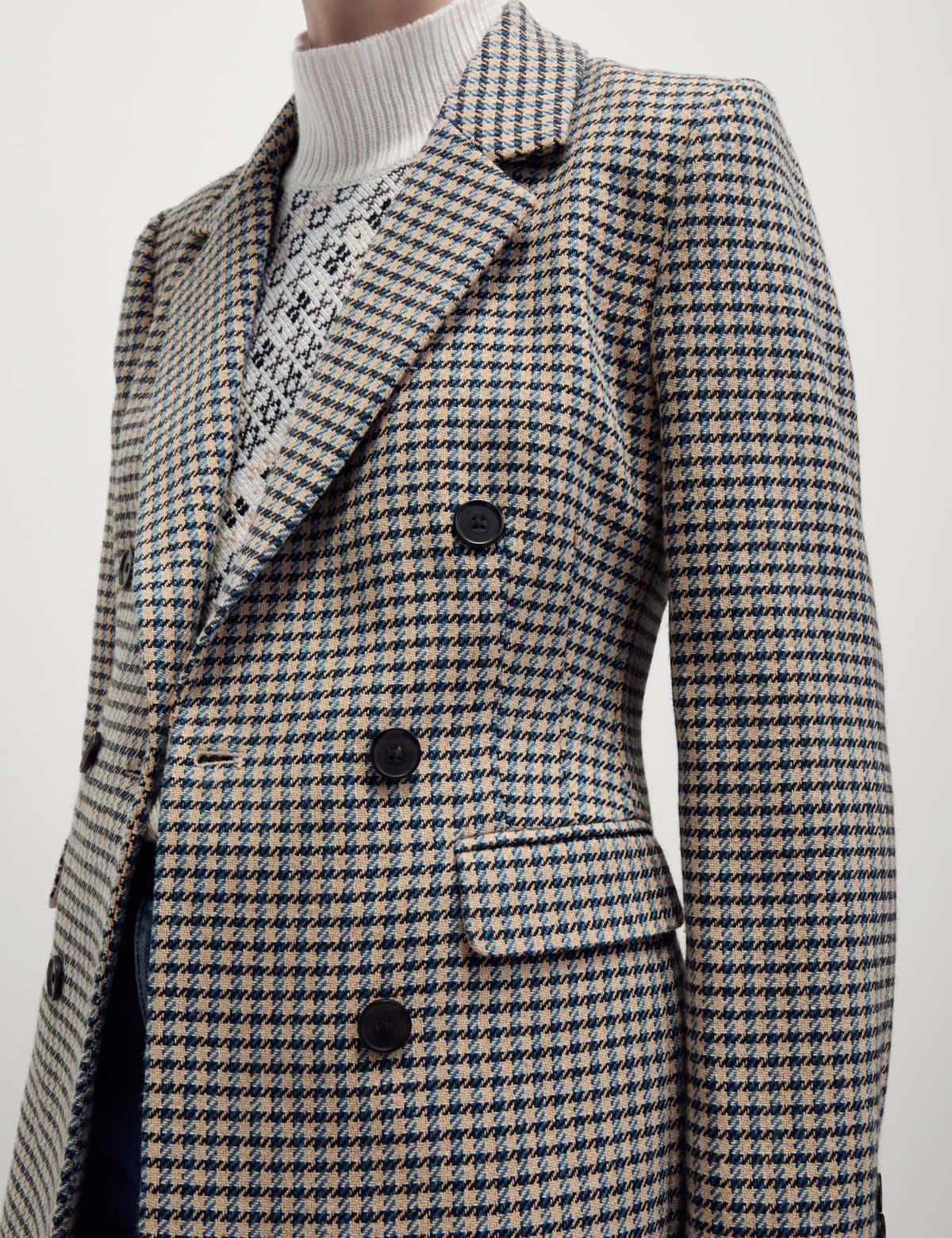 

Marks & Spencer Tweed Tailored Houndstooth Blazer with Wool (FEMALE, BLUE MIX, 12)
