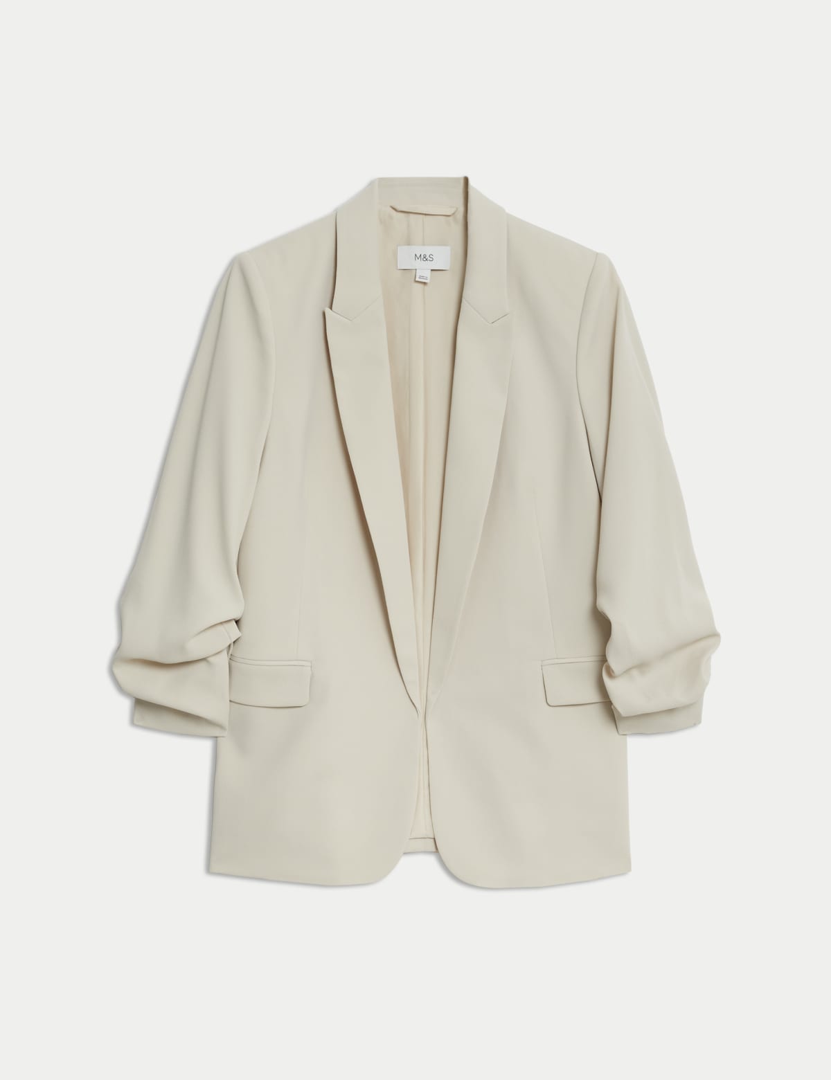 

Marks & Spencer Ruched Sleeve Blazer (FEMALE, BEIGE, 6)