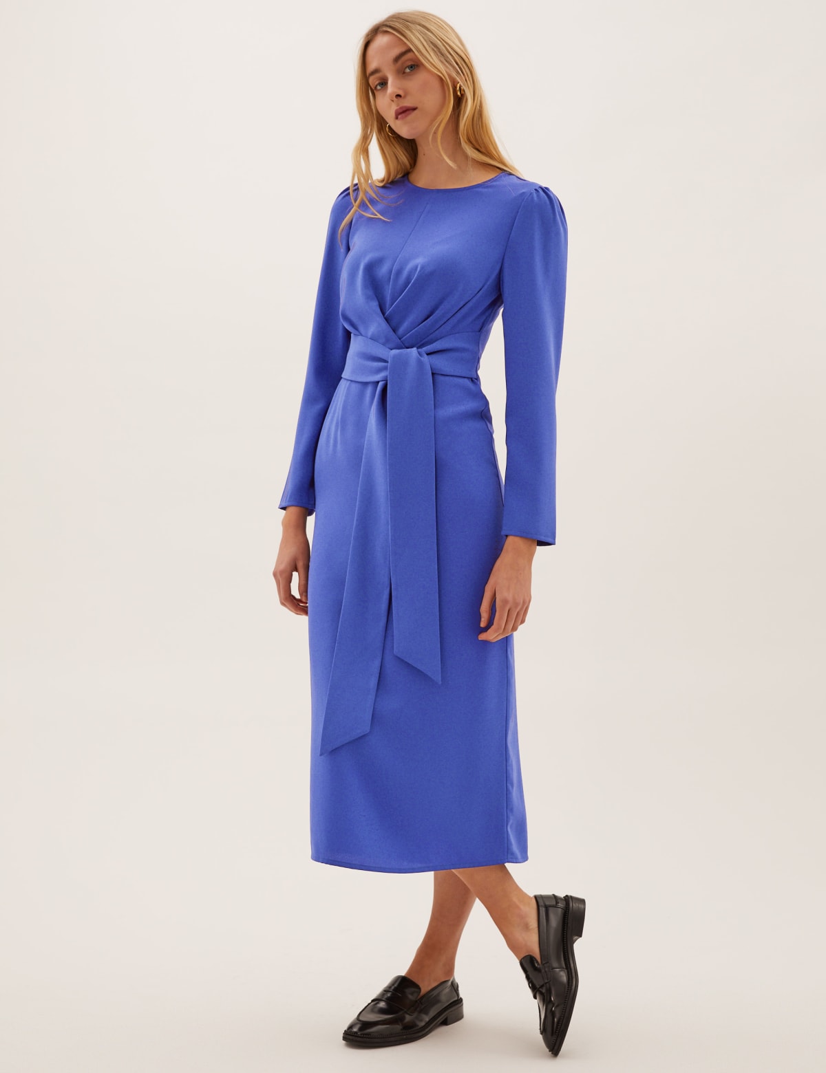 

Marks & Spencer Tie Front Midi Skater Dress (FEMALE, PURPLE, 24-LNG)