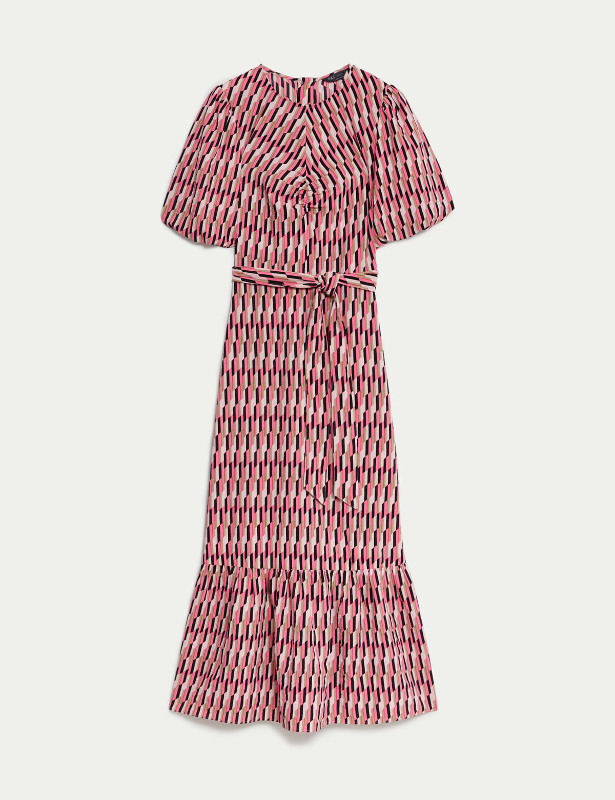 

Marks & Spencer Geometric Puff Sleeve Midi Tea Dress (FEMALE, MULTI, 8-PET)