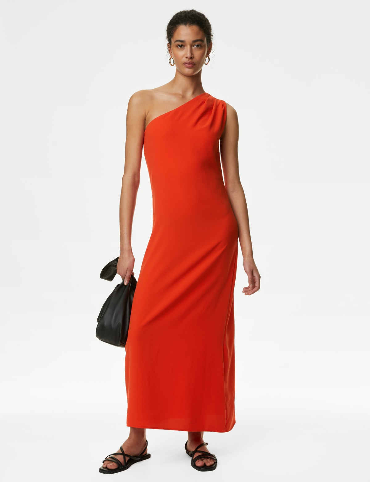 

Marks & Spencer One Shoulder Midaxi Bodycon Dress (FEMALE, ORANGE, 12-PET)
