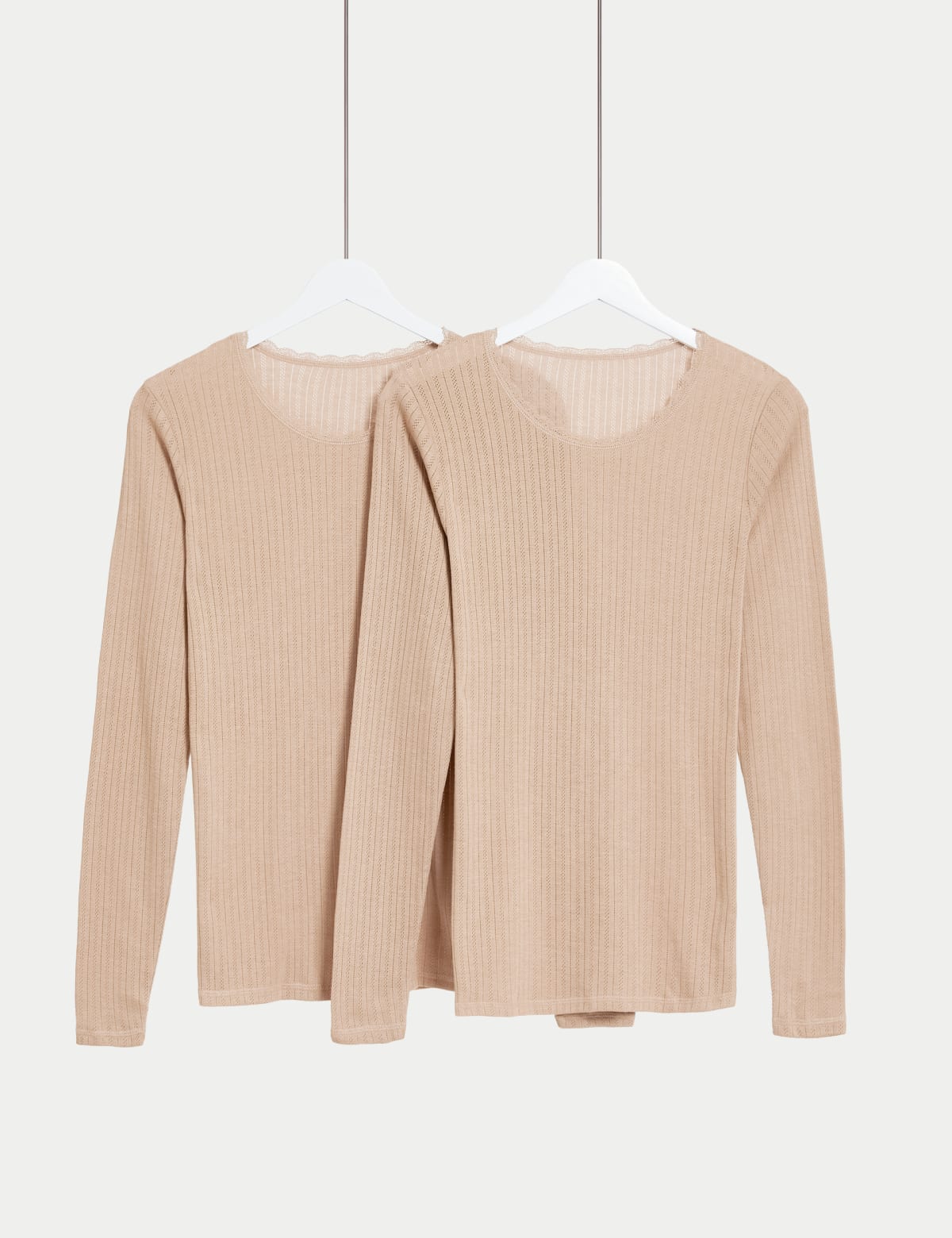 

Marks & Spencer 2 Pack Viscose Mix Self Design Round Neck Vest (FEMALE, ROSE QUARTZ, 18)