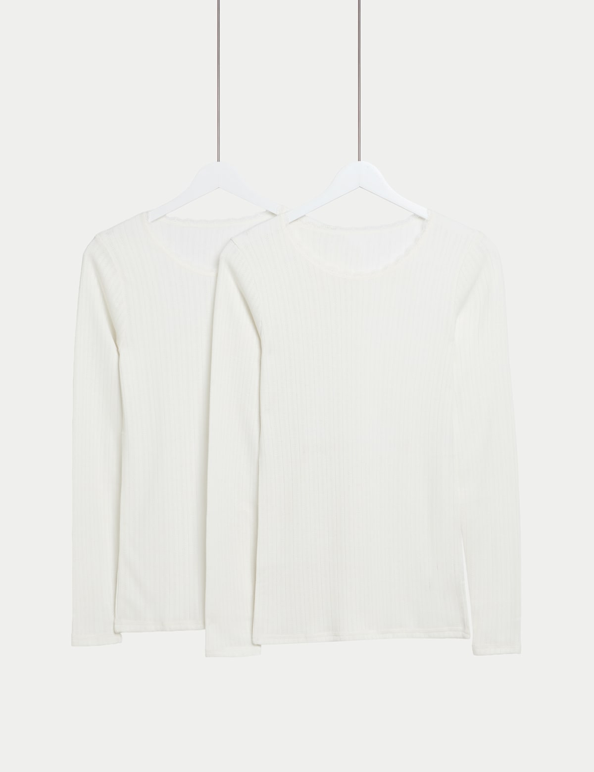

Marks & Spencer 2pk Pointelle Thermal Long Sleeve Tops (FEMALE, WHITE, 20)