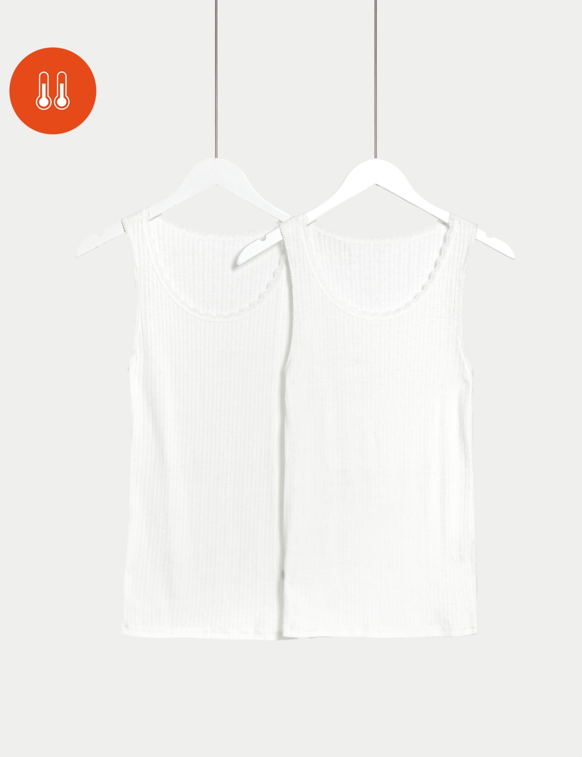 

Marks & Spencer 2pk Thermal Pointelle Vests (FEMALE, WHITE, 10)