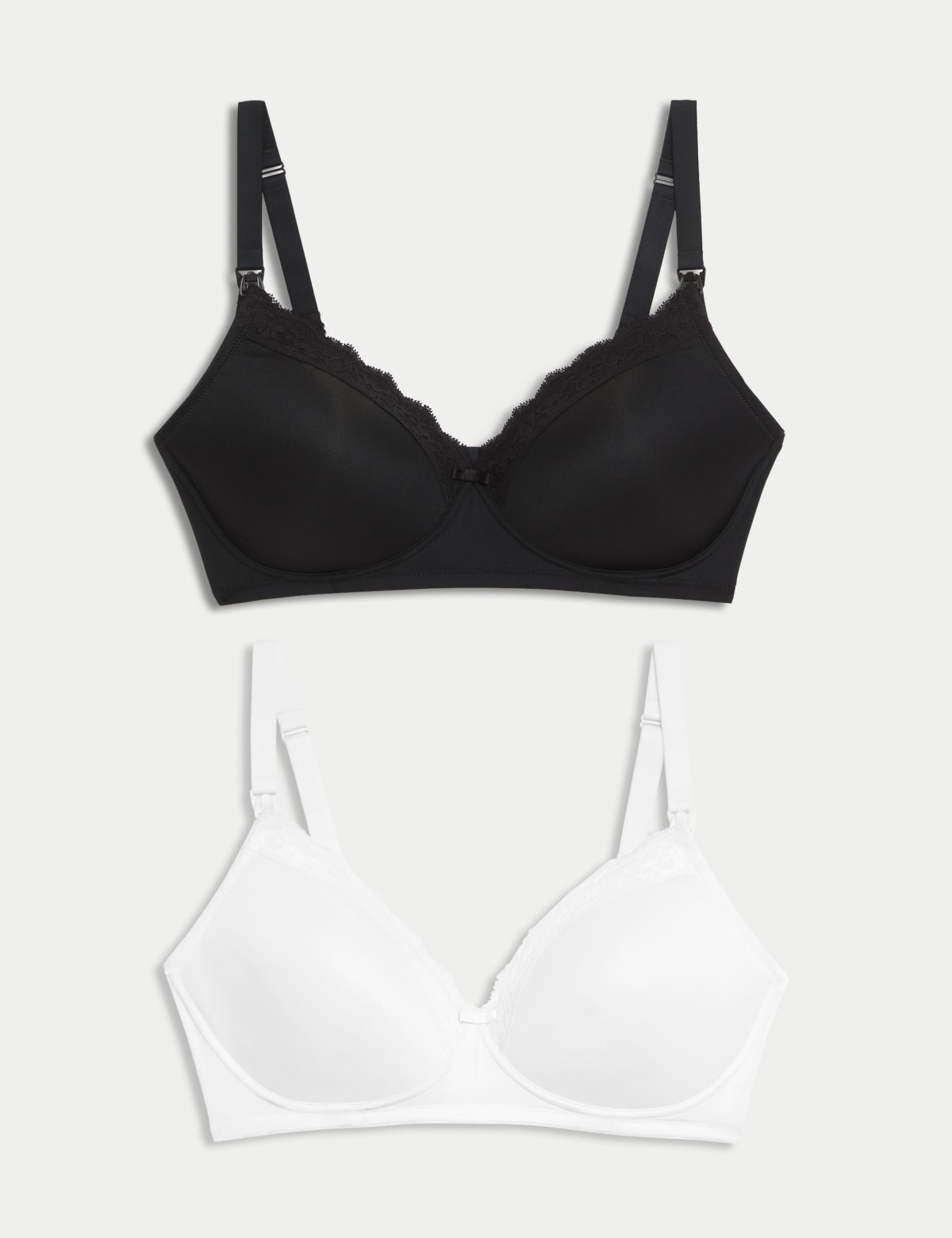 

Marks & Spencer 2pk Maternity Lace Trim Nursing Bras (FEMALE, BLACK/WHITE, 34-DD)