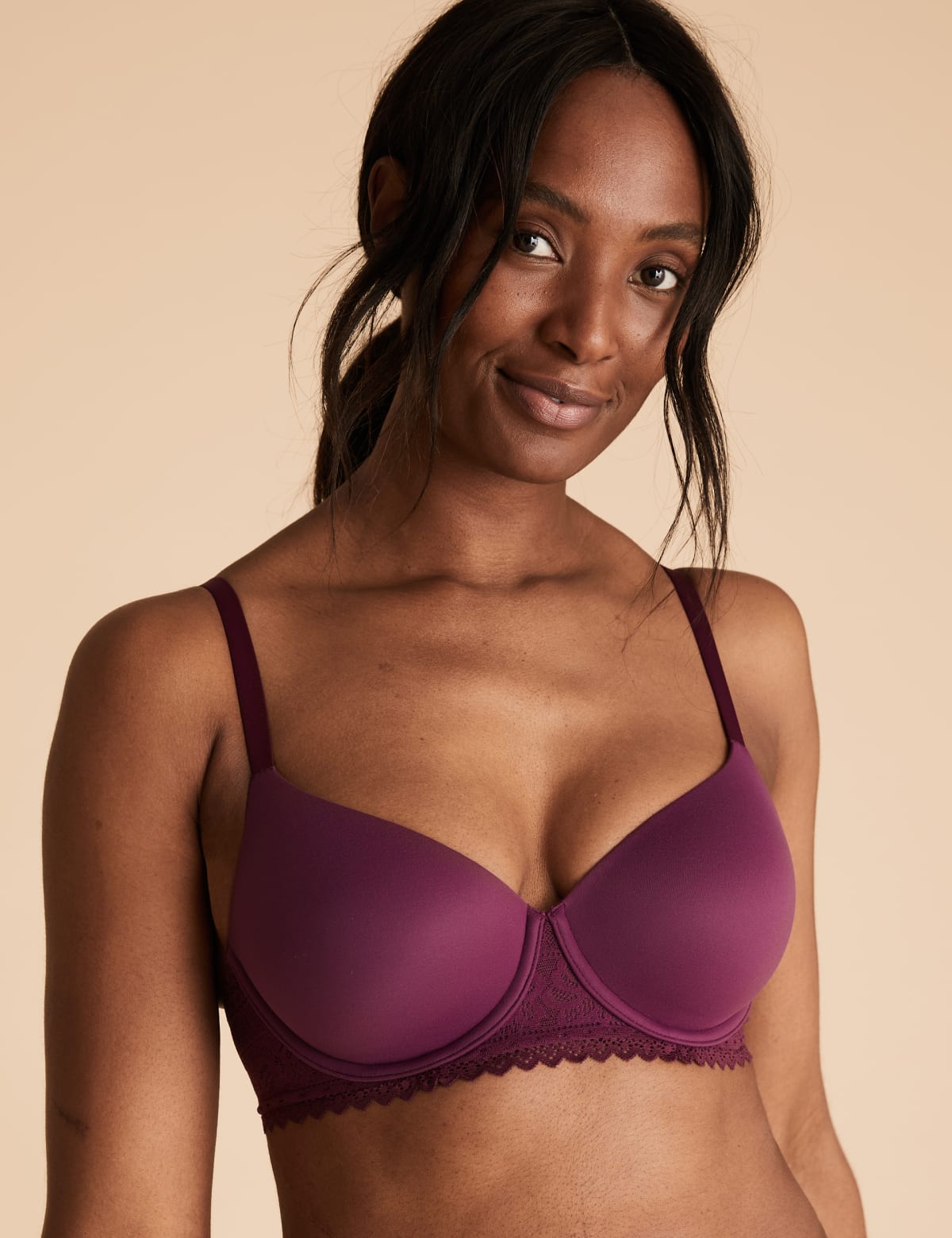 

Marks & Spencer Sumptuously Soft™ Wired T-Shirt Bra (FEMALE, MEDIUM MULBERRY, 34-A)