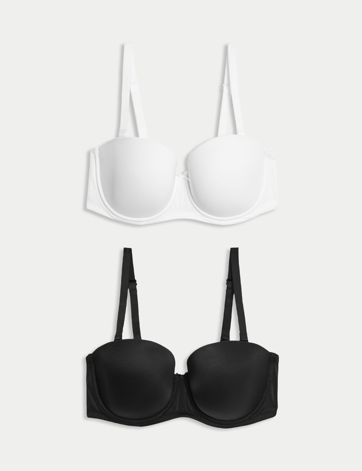 

Marks & Spencer 2pk Padded Multiway Bras A-E (FEMALE, WHITE/BLACK, 36-C)