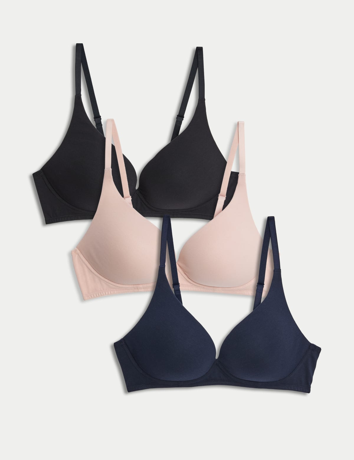 

Marks & Spencer 3pk Non Wired Plunge T-Shirt Bras A-E (FEMALE, SOFT PINK, 34-D)