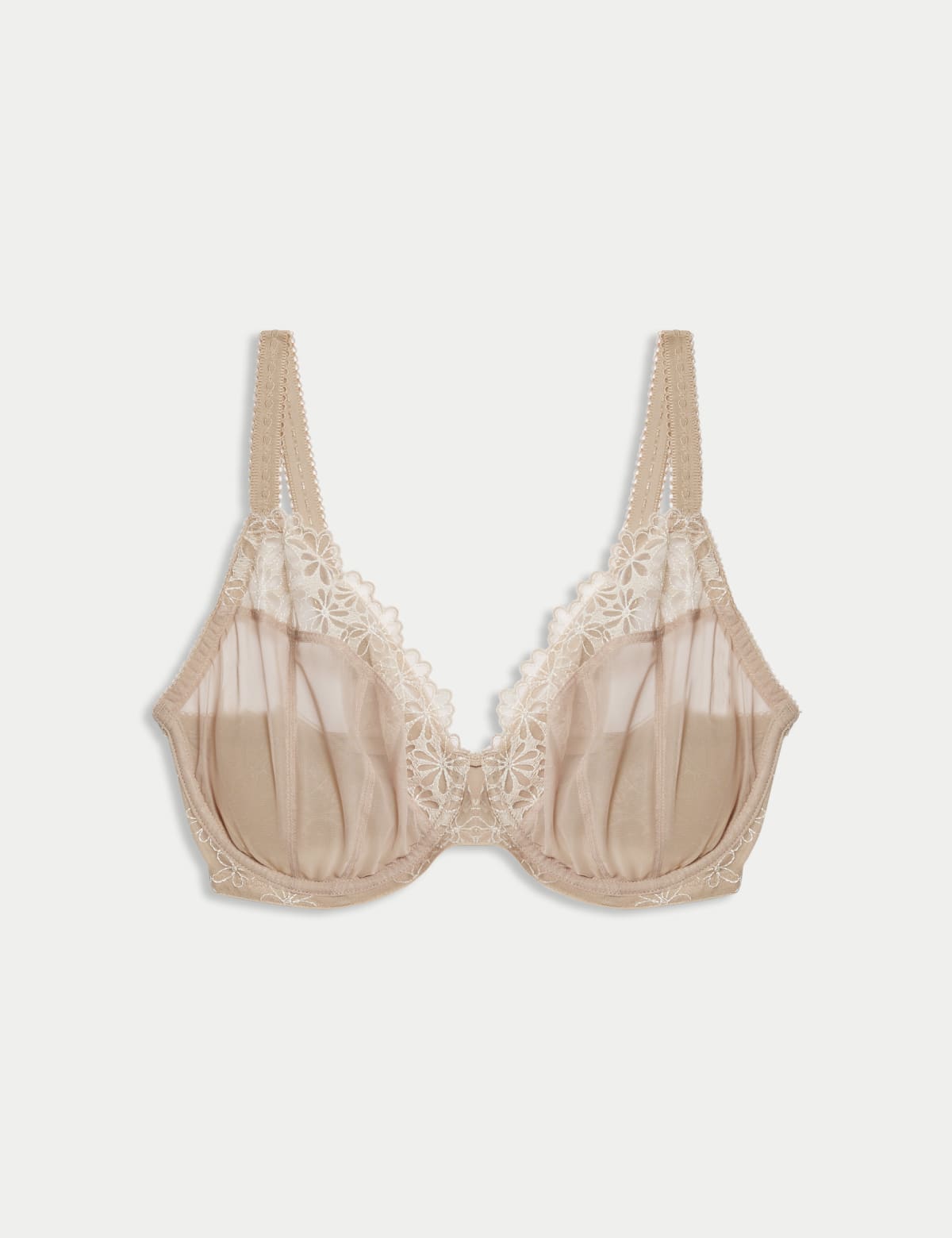 

Marks & Spencer Daisy Embroidered Wired Plunge Bra F-H (FEMALE, ROSE QUARTZ, 36-H)