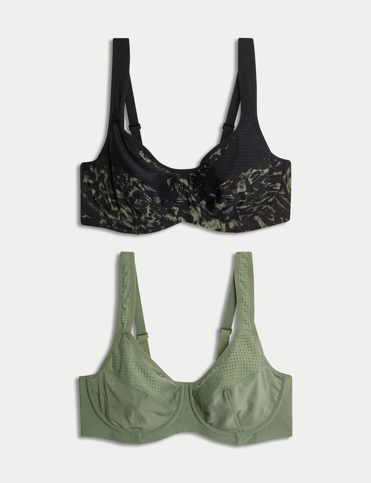 

Marks & Spencer 2pk Ultimate Support Wired Sports Bras A-E (FEMALE, BRIGHT SAGE, 36-C)