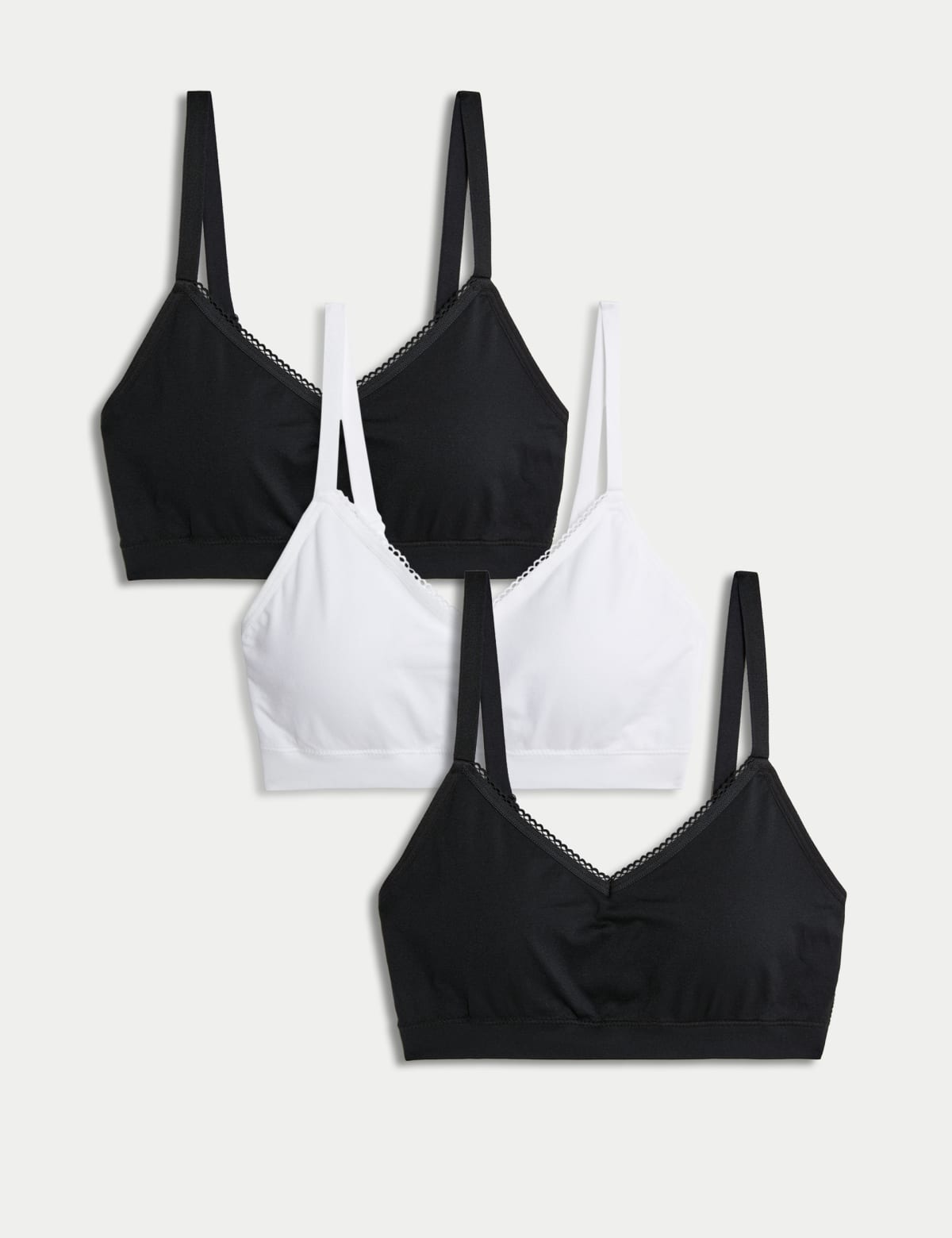 

Marks & Spencer 3pk Seamless Non Wired Bralettes (FEMALE, BLACK MIX, XL)