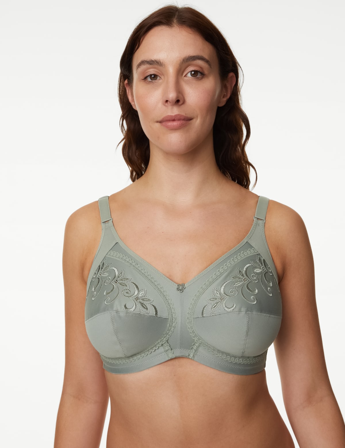 

Marks & Spencer Total Support Embroidered Full Cup Bra B-G (FEMALE, DUSTY GREEN, 38-C)