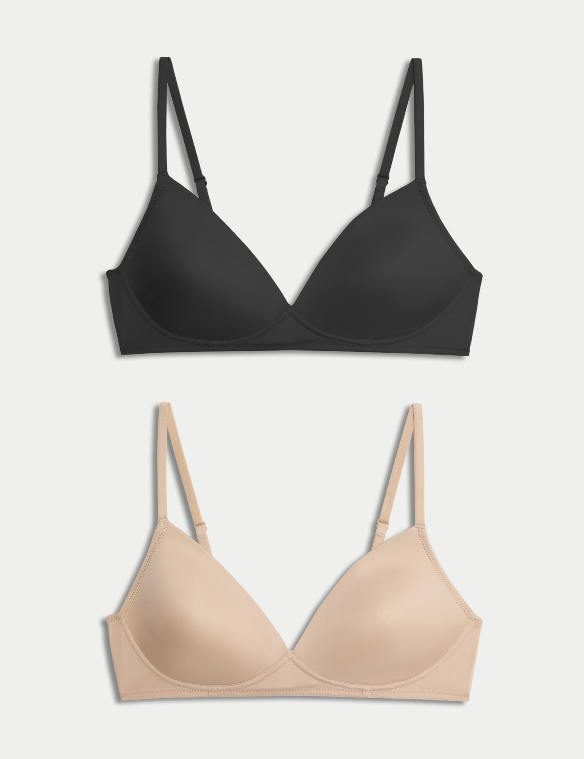 

Marks & Spencer 2pk Non-Wired First Bras (FEMALE, BLACK/OPALINE, 28-A)