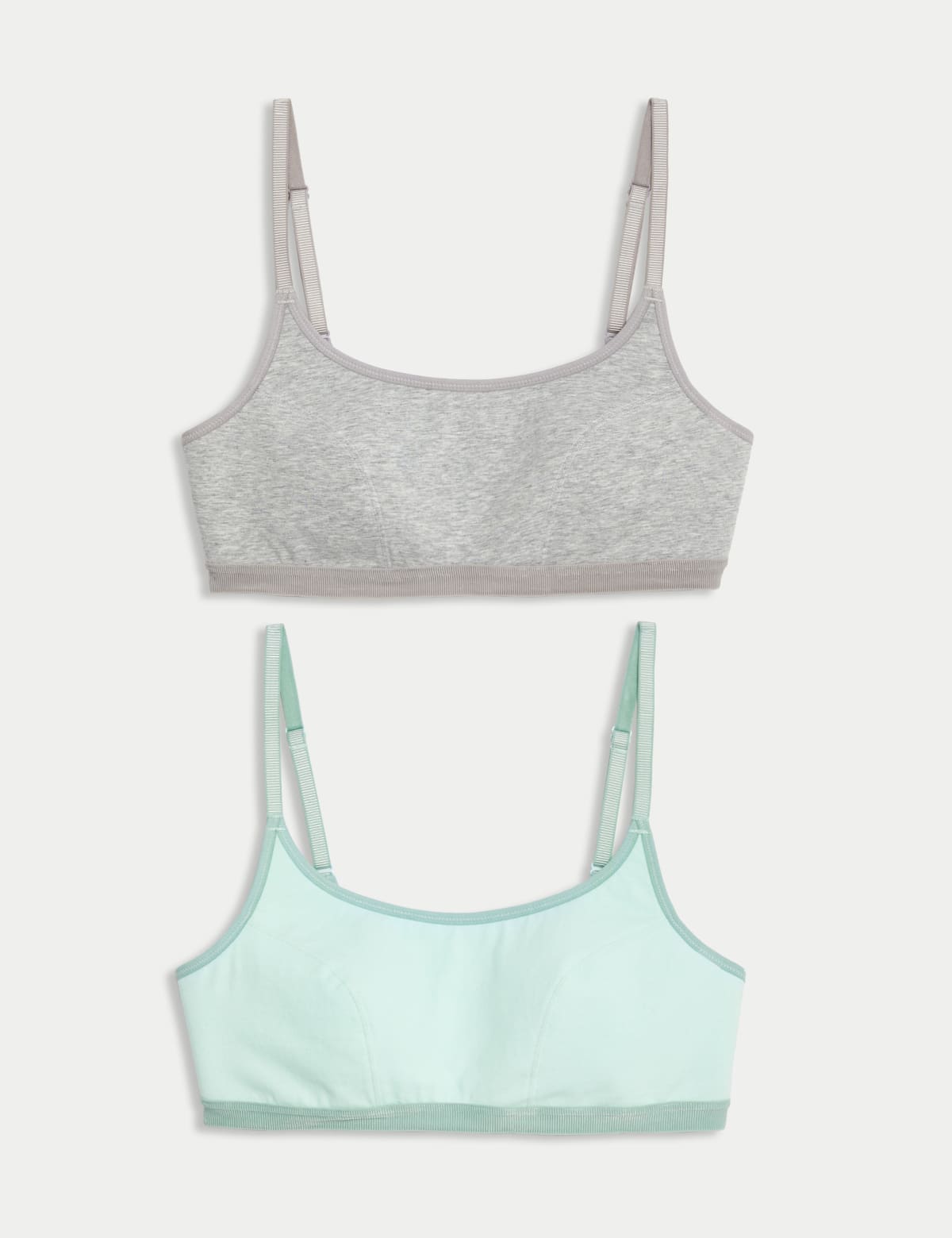 

Marks & Spencer 2pk Non Wired Crop Top First Bras (FEMALE, LIGHT AQUA, 8)