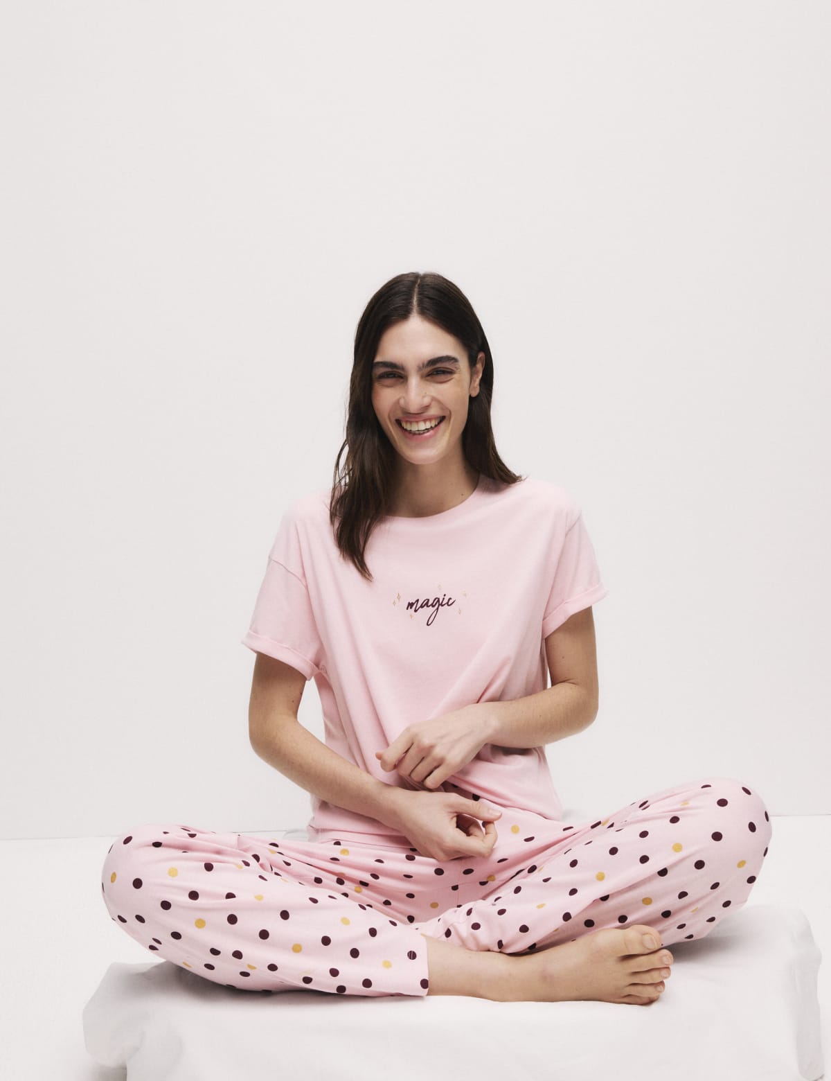 

Marks & Spencer Pure Cotton Print Pyjama Set (FEMALE, PINK MIX, M)