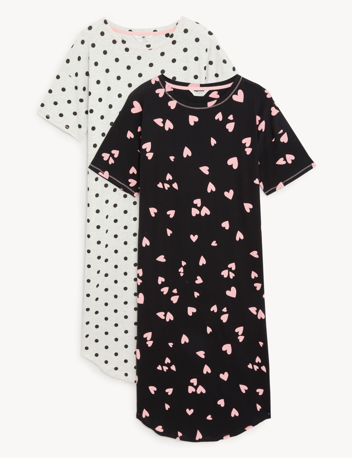 

Marks & Spencer 2pk Cotton Rich Printed Long Nightdresses (FEMALE, BLACK MIX, XS)