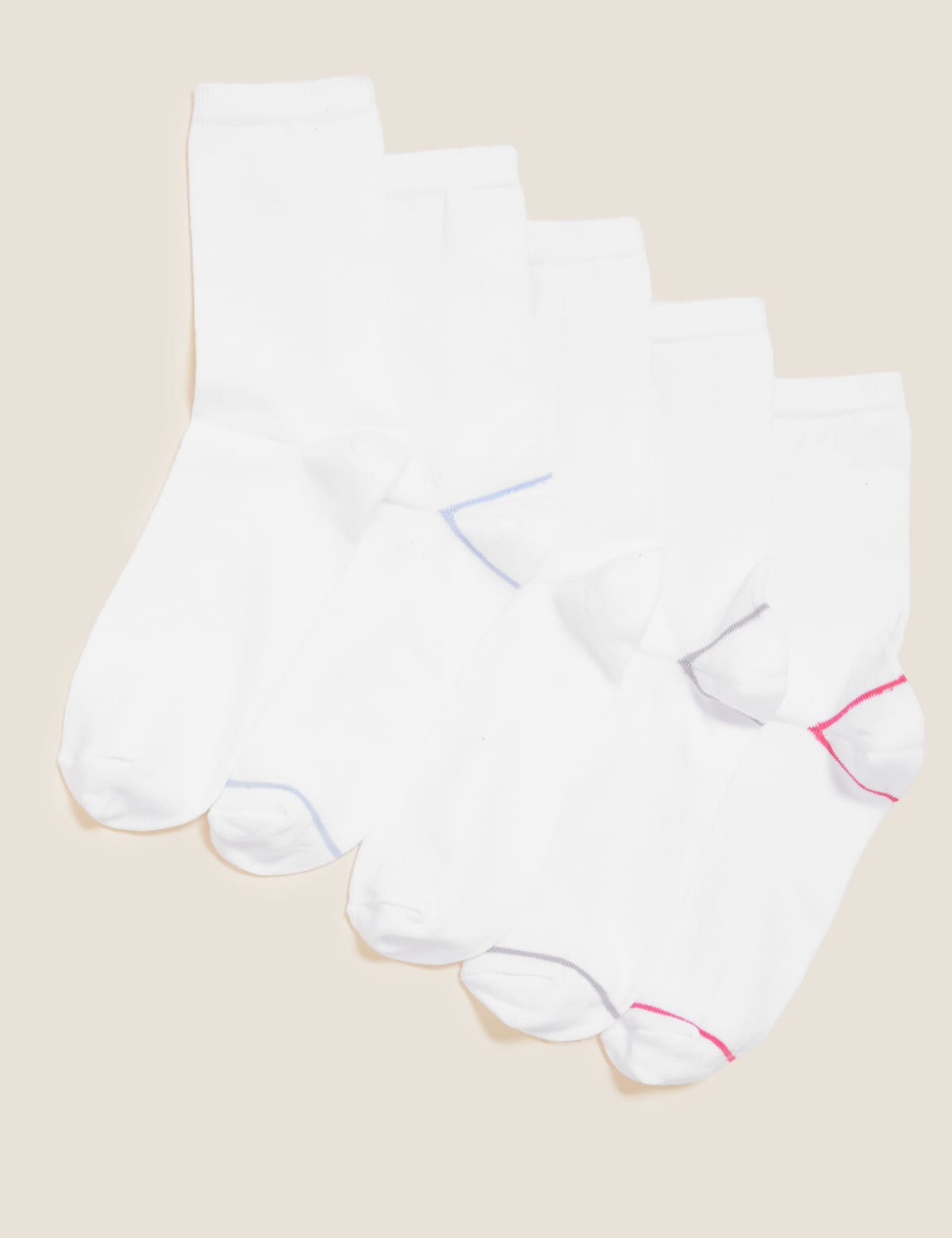 

Marks & Spencer 5 Pack Cotton Rich Ankle High Socks (FEMALE, WHITE MIX)