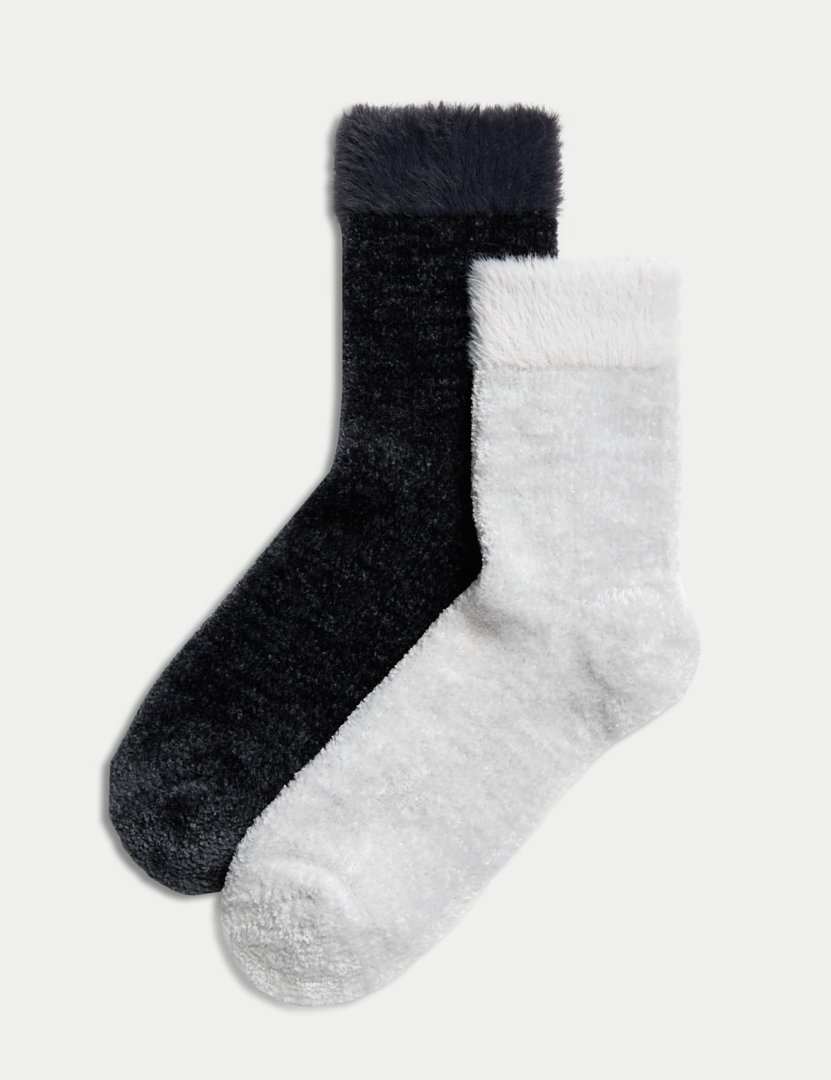 

Marks & Spencer 2pk Recycled Thermal Velvet Cosy Socks (FEMALE, LIGHT GREY MIX)