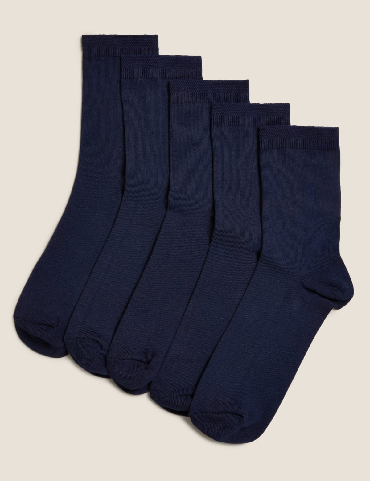 

Marks & Spencer 5pk Cotton Rich Ankle High Socks (FEMALE, NAVY)