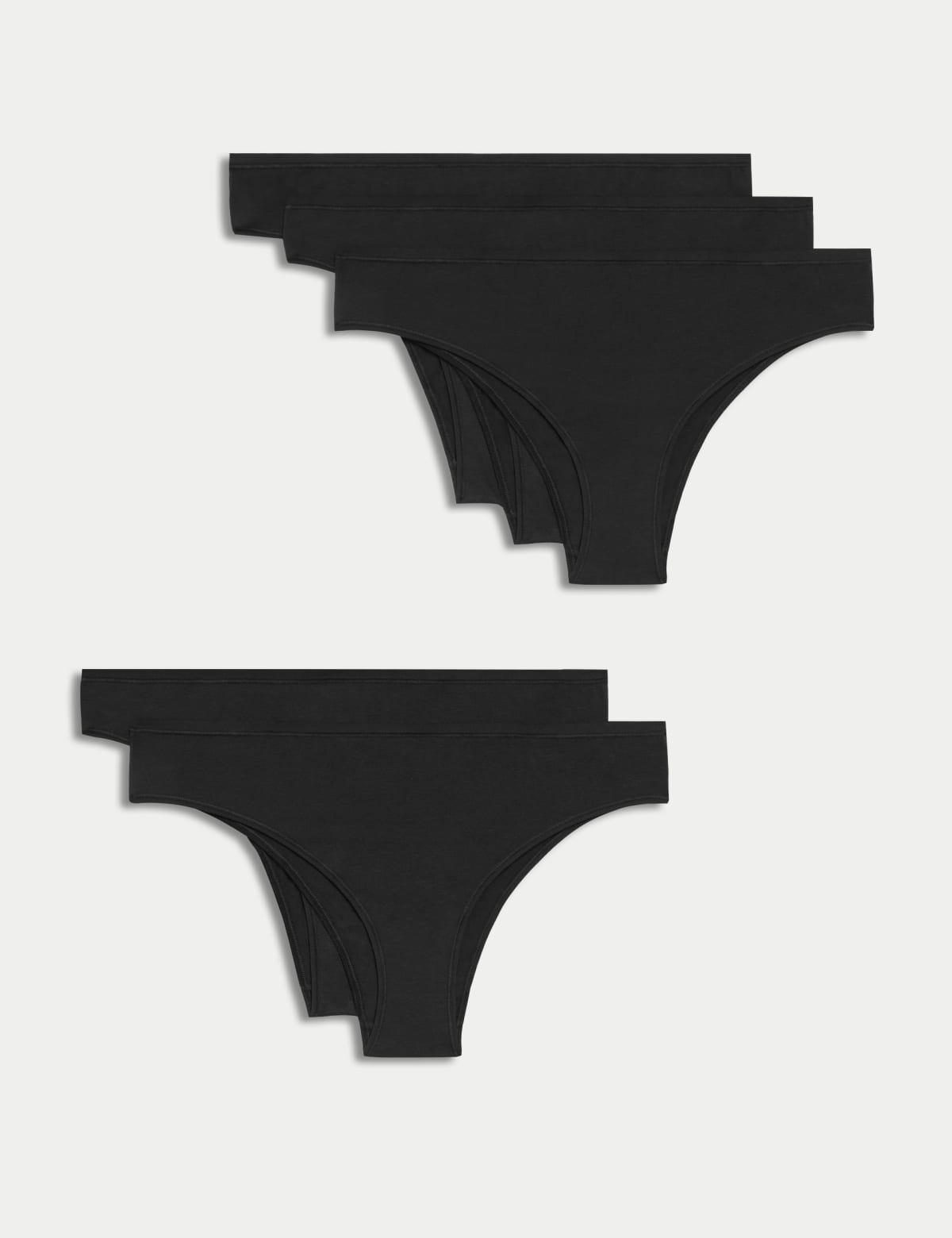 

Marks & Spencer 5pk No VPL Cotton Modal Brazilian Knickers (FEMALE, BLACK, 8)