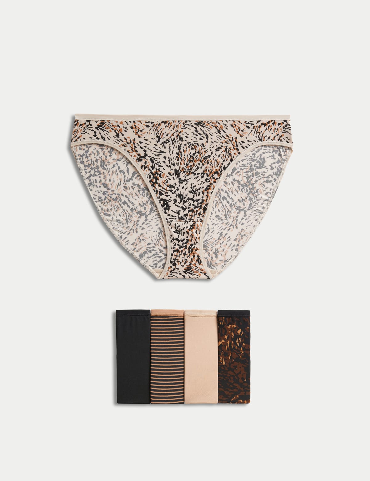 

Marks & Spencer 5pk No VPL Animal Print High Leg Knickers (FEMALE, BROWN MIX, 14)