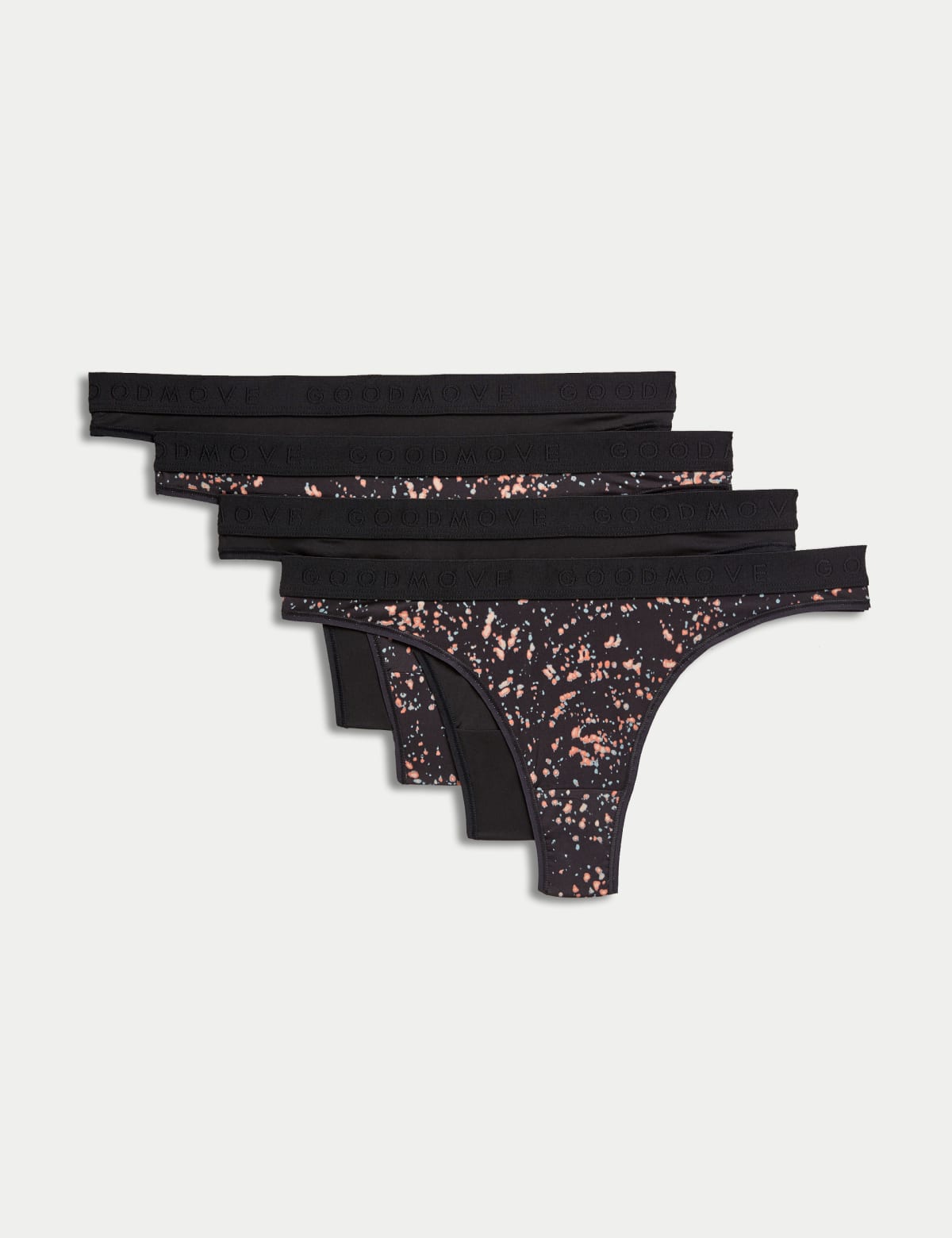 

Marks & Spencer 4pk No VPL Thongs (FEMALE, CHARCOAL MIX, 6)