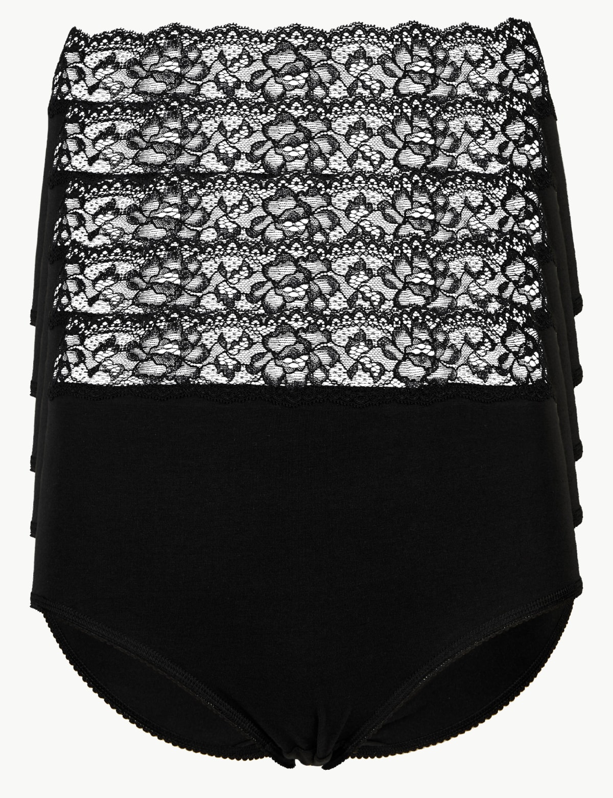 

Marks & Spencer 5 Pack Lace High Waisted Full Briefs (FEMALE, BLACK/BLACK, 20)