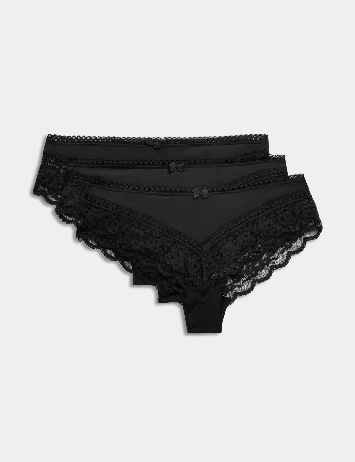 

Marks & Spencer 3pk Lace Trim Brazilian Knickers (FEMALE, BLACK, 6)