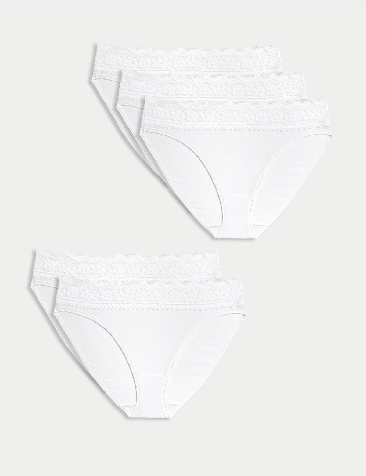 

Marks & Spencer 5pk Cotton Lycra® & Lace Knickers (FEMALE, WHITE, 14)