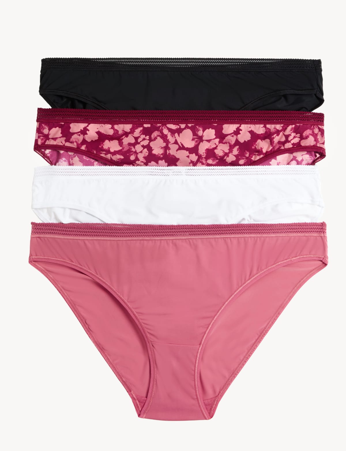 

Marks & Spencer 4pk Microfibre Bikini Knickers (FEMALE, RASPBERRY, 12)