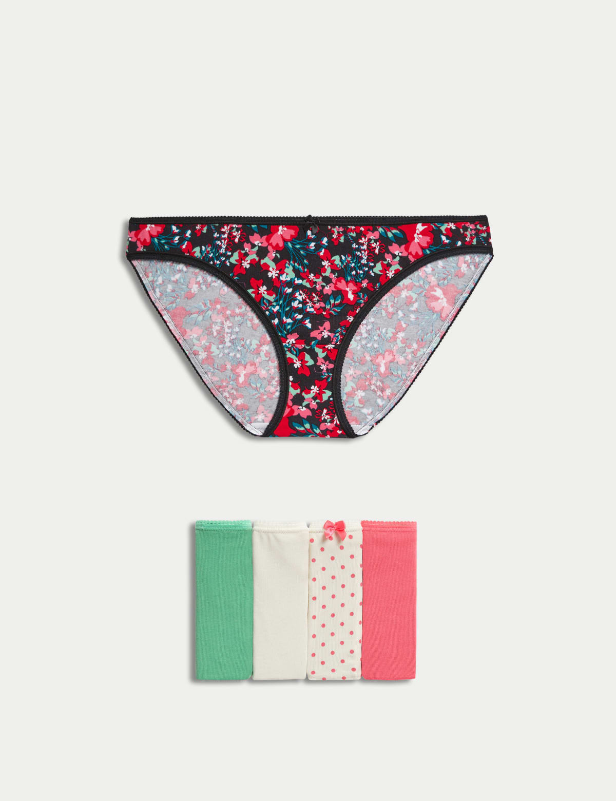 

Marks & Spencer 5pk Cotton Lycra™ Bikini Knickers (FEMALE, GREEN/PINK, 8)