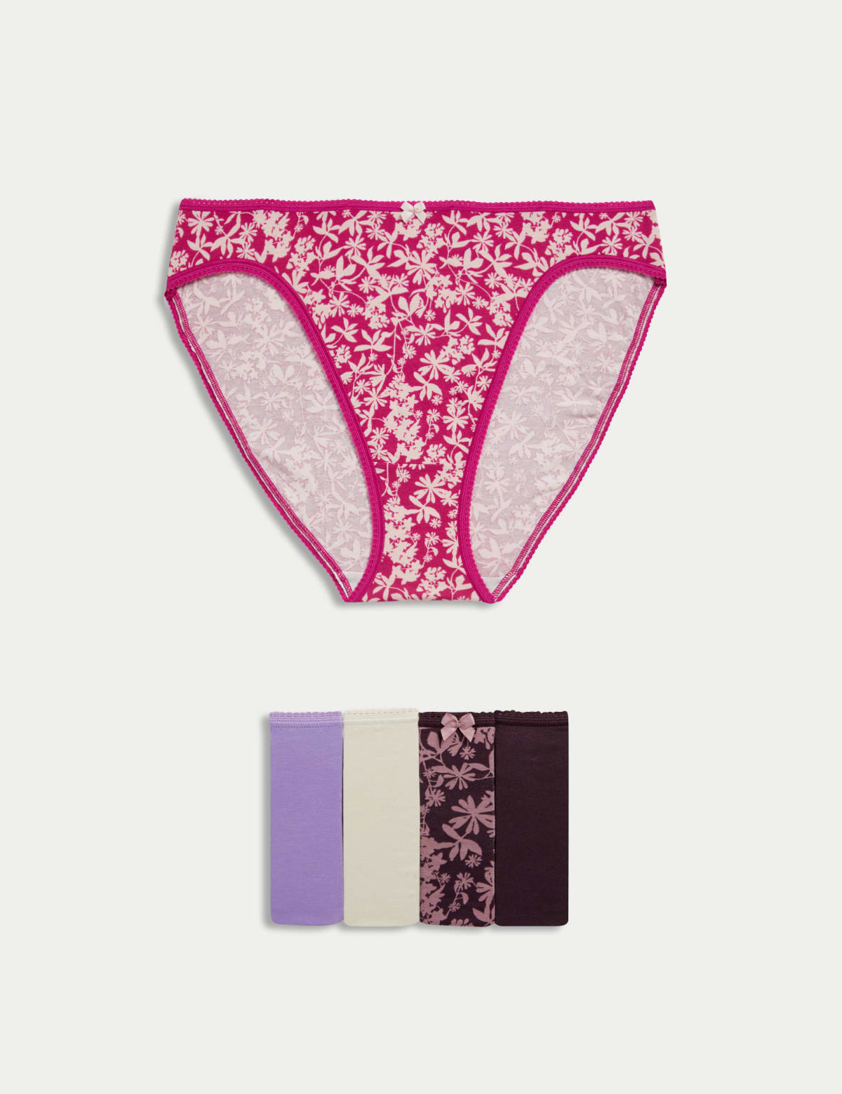 

Marks & Spencer 5pk Cotton Lycra™ High Leg Knickers (FEMALE, DARK LILAC, 12)
