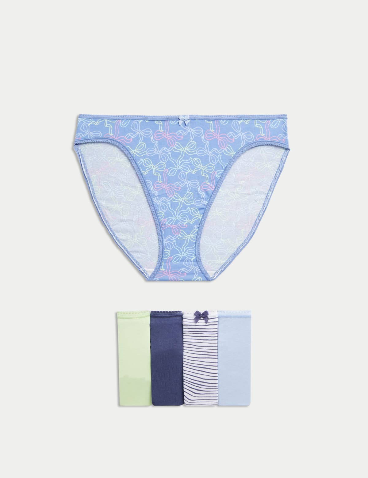 

Marks & Spencer 5pk Cotton Lycra™ High Leg Knickers (FEMALE, ICE BLUE, 12)