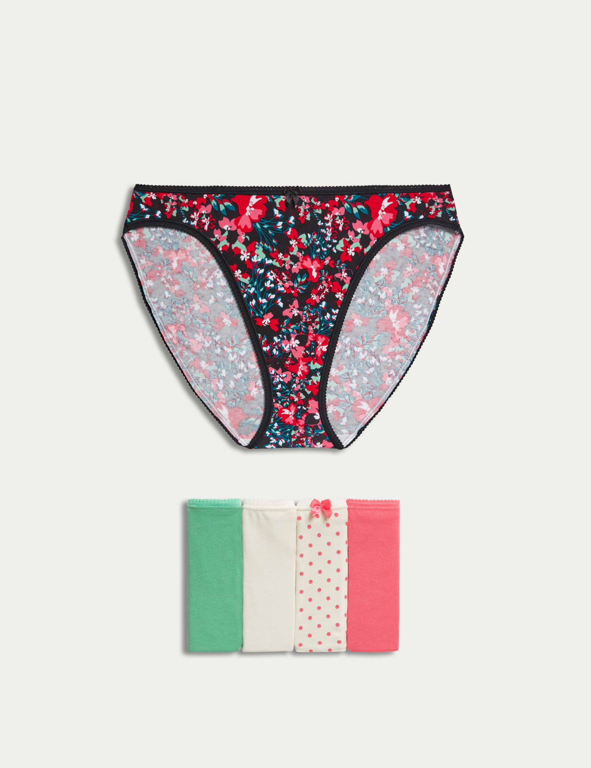 

Marks & Spencer 5pk Cotton Lycra™ High Leg Knickers (FEMALE, GREEN/PINK, 10)