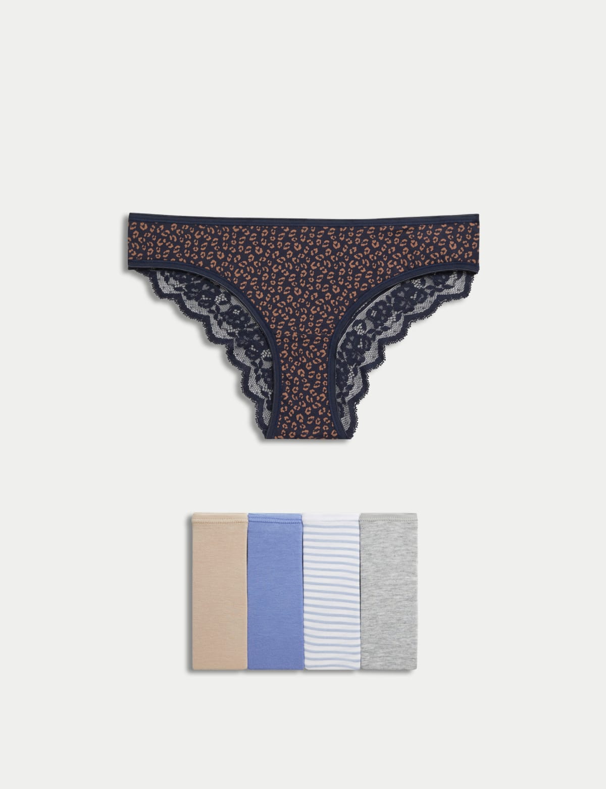 

Marks & Spencer 5pk Cotton Rich Low Rise Brazilian Knickers (FEMALE, BLUE MIX, 16)