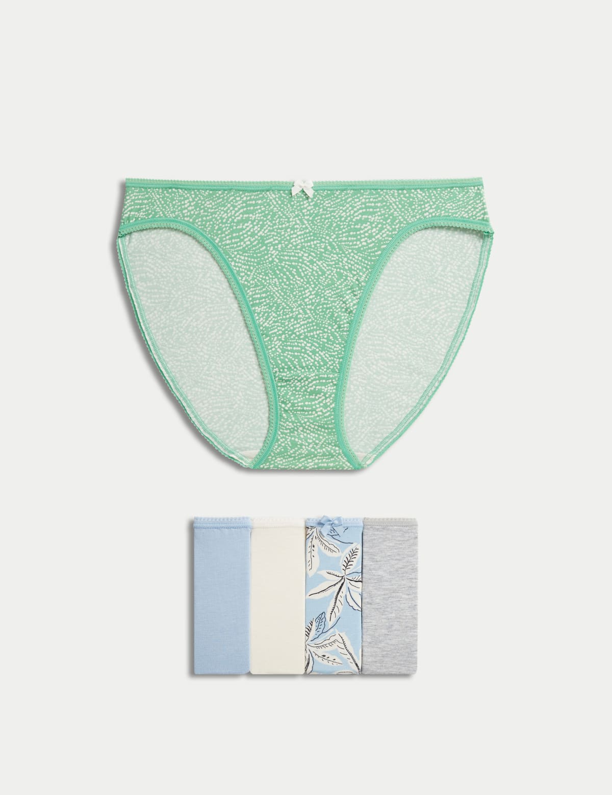 

Marks & Spencer 5pk Cotton Lycra™ High Leg Knickers (FEMALE, DUSTY BLUE, 12)